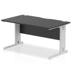 Office furniture impulse-black-series-140mm-straight-desk-cable-managed-leg Dynamic   Colour Silver 