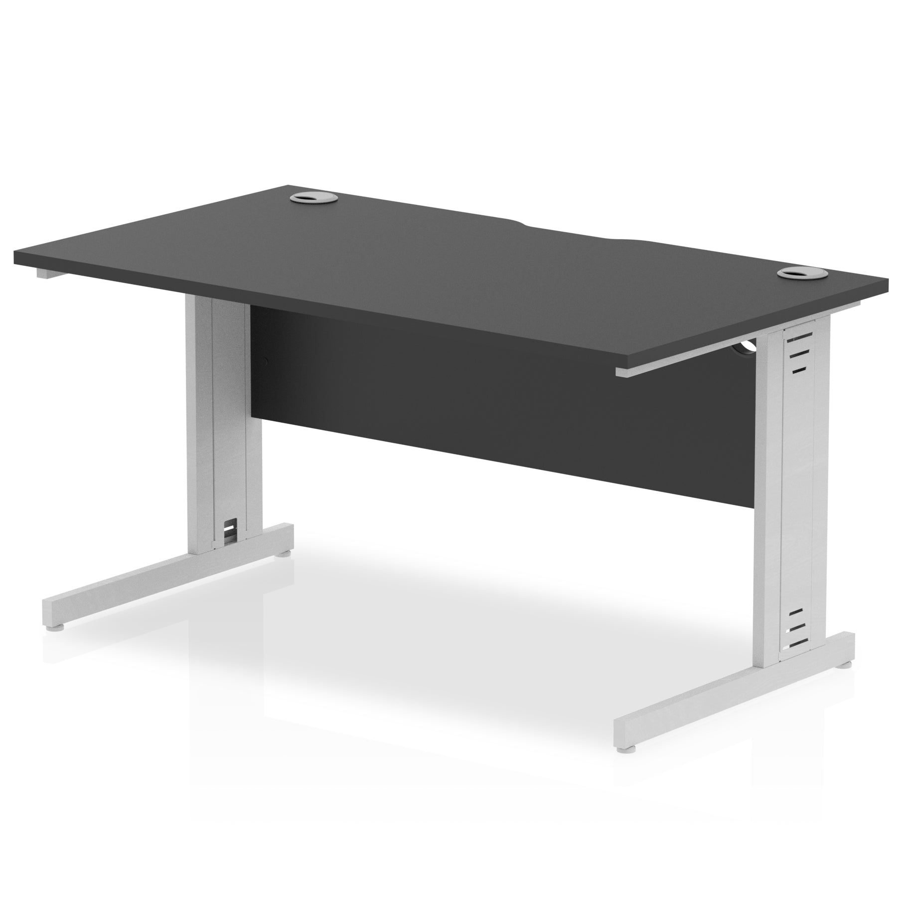 Office furniture impulse-black-series-140mm-straight-desk-cable-managed-leg Dynamic   Colour Silver 