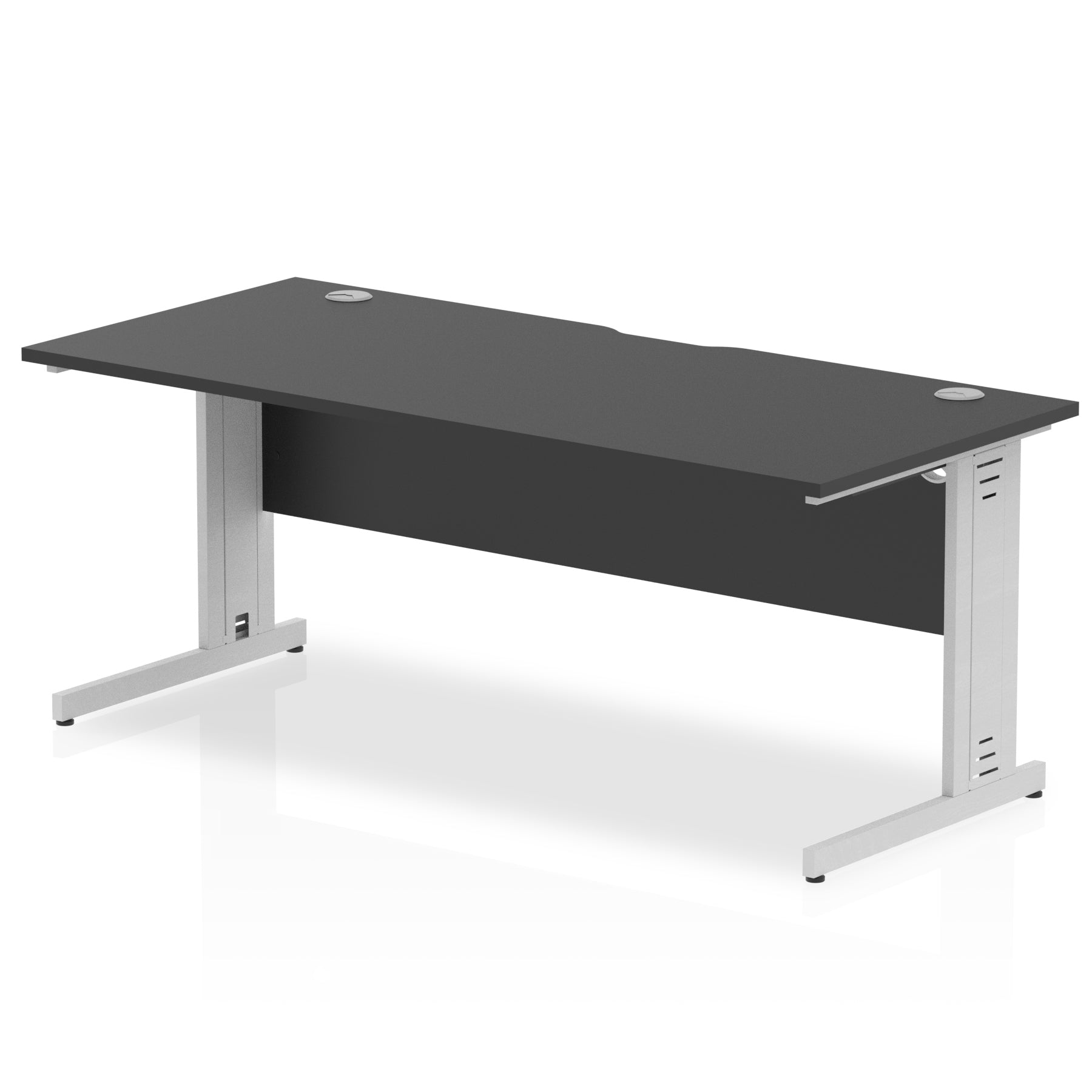 Office furniture impulse-black-series-180mm-straight-desk-cable-managed-leg Dynamic   Colour Silver 