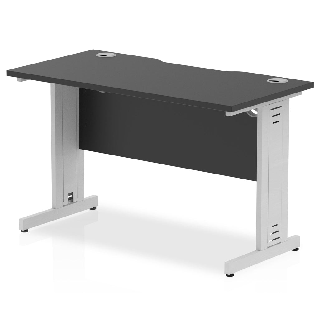 Office furniture impulse-black-series-120mm-slimline-desk-cable-managed-leg Dynamic   Colour Silver 
