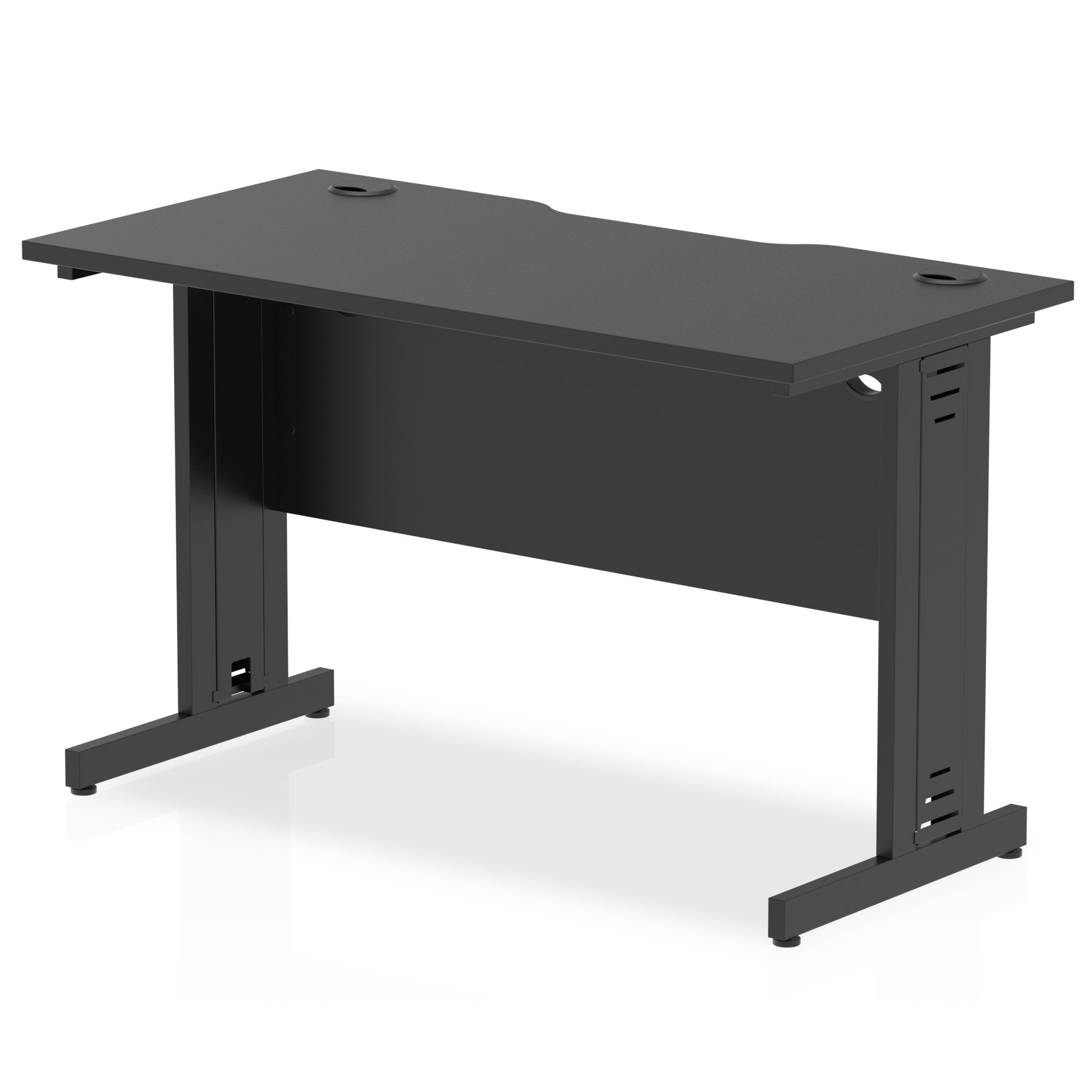 Office Desk Impulse Black Series 120mm Slimline Desk Cable Managed Leg  Colour Black 
