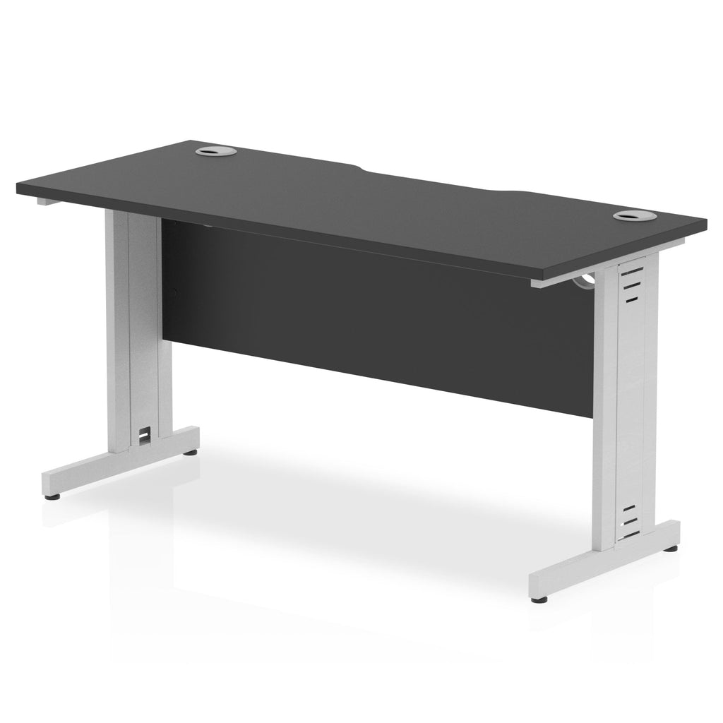 Office furniture impulse-black-series-140mm-slimline-desk-cable-managed-leg Dynamic   Colour Silver 