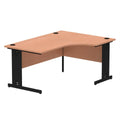 Office furniture impulse-160mm-right-crescent-desk-cable-managed-leg Dynamic  Oak Desk Colour White Leg