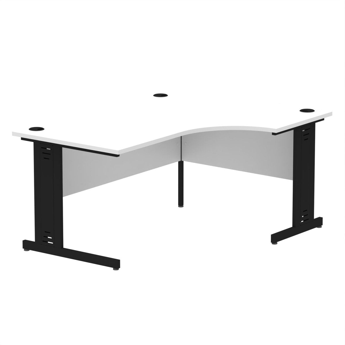 Office furniture impulse-160mm-right-crescent-desk-cable-managed-leg Dynamic  White Desk Colour Silver Leg
