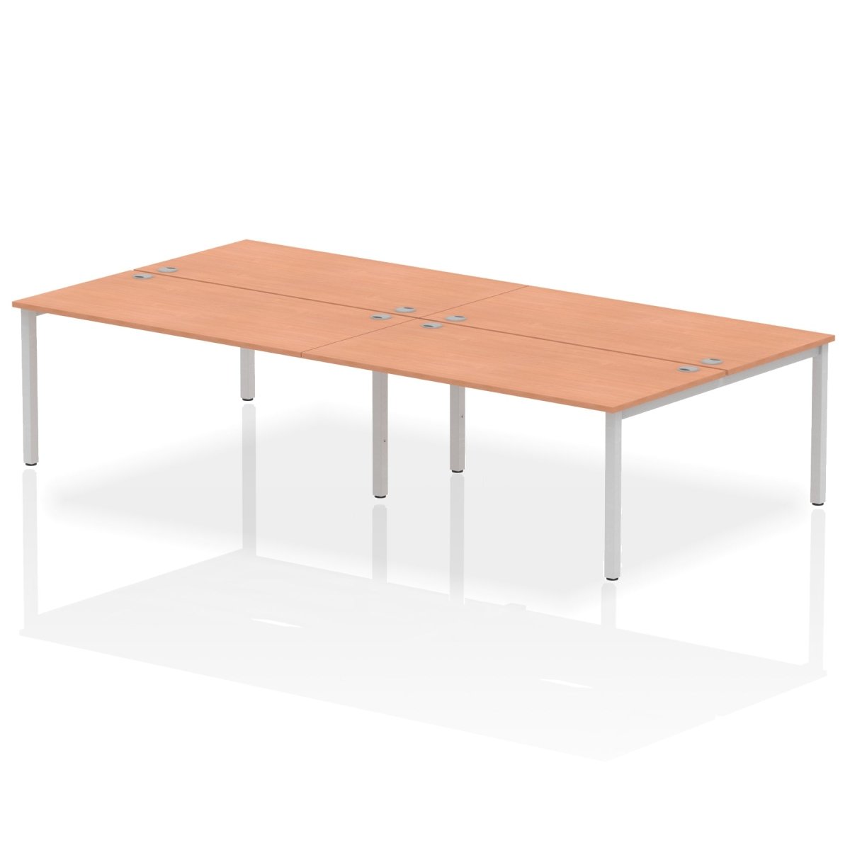 Office furniture impulse-b2b-4-person-bench-desk Dynamic  Walnut Desk Colour 240 Wide