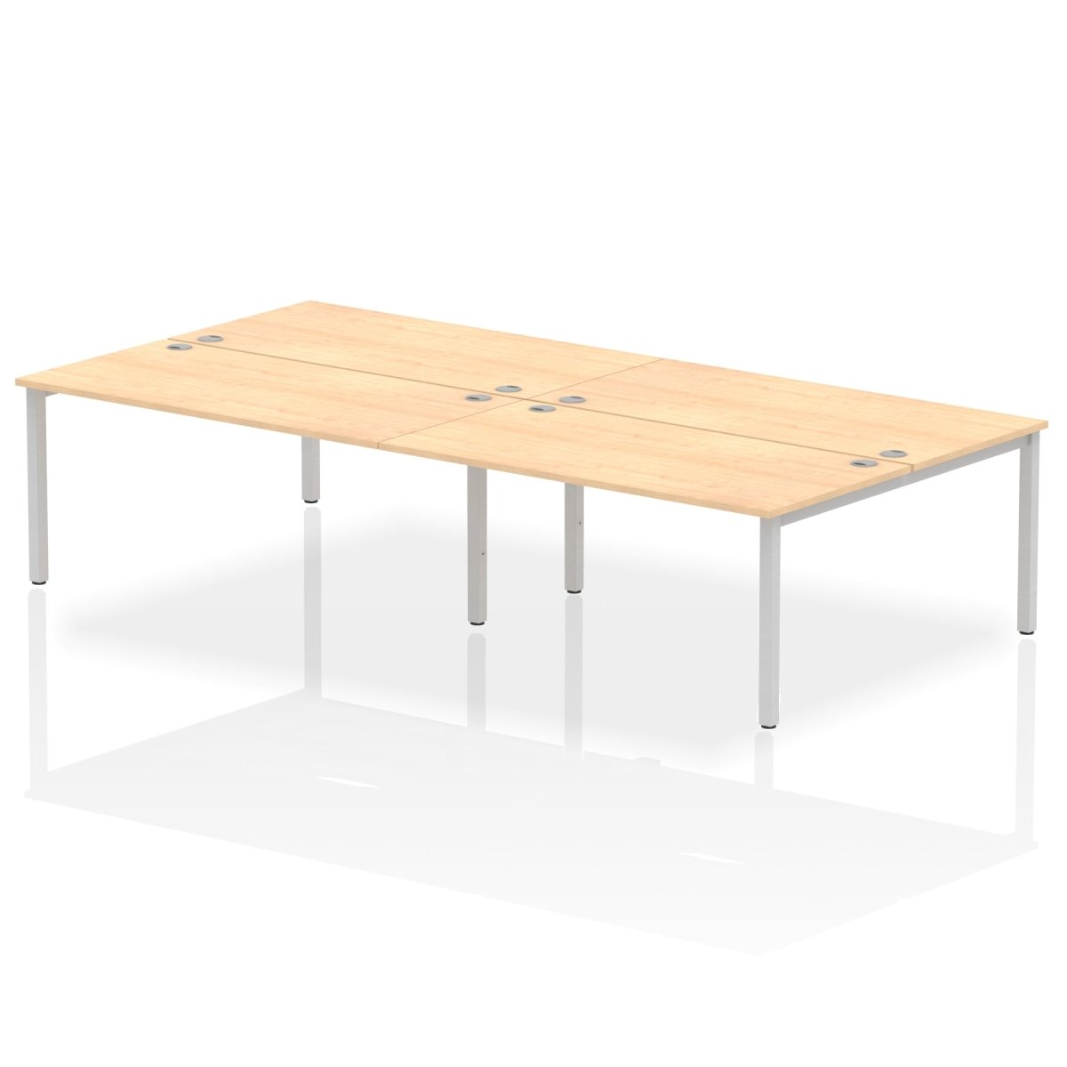 Office furniture impulse-b2b-4-person-bench-desk Dynamic  Walnut Desk Colour 280 Wide