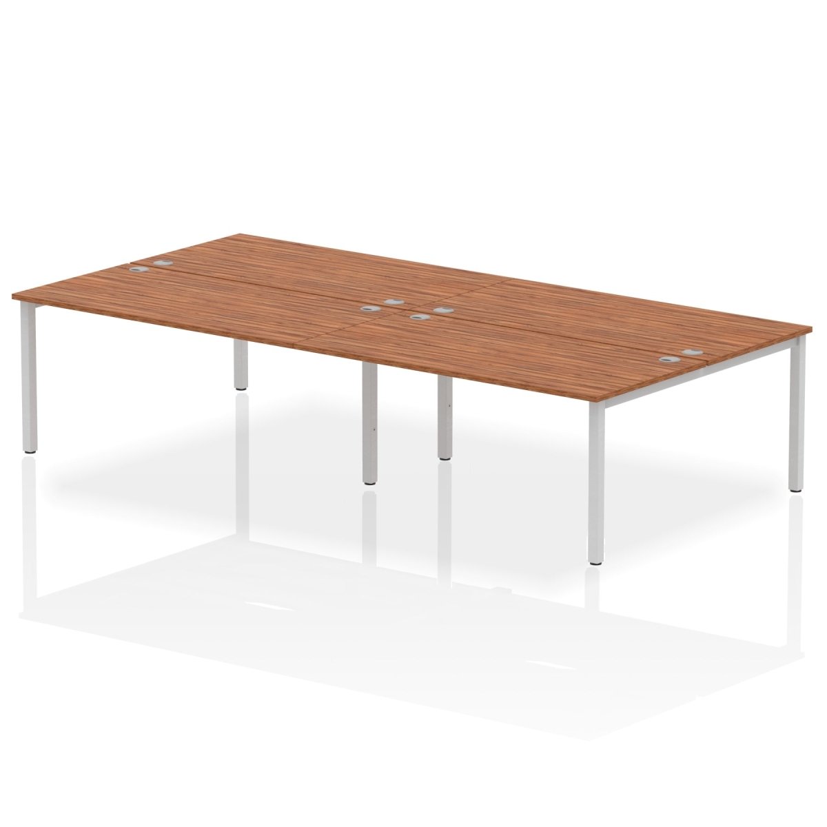 Office furniture impulse-b2b-4-person-bench-desk Dynamic  Walnut Desk Colour 320 Wide