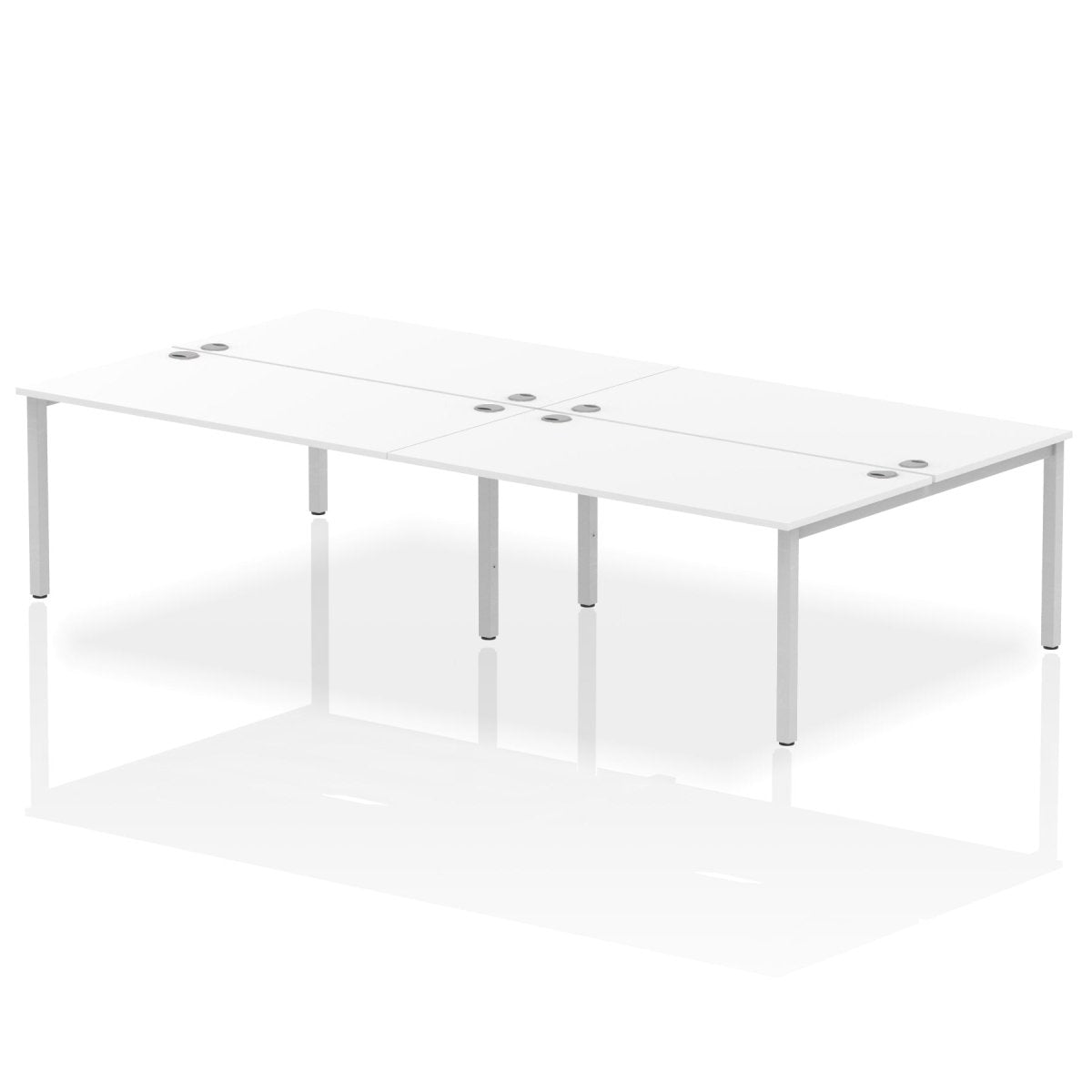 Office furniture impulse-b2b-4-person-bench-desk Dynamic  Walnut Desk Colour 320 Wide