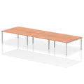 Office Desk Impulse  B2B 6 Person Bench Desk Beech Desk Colour 360 Wide