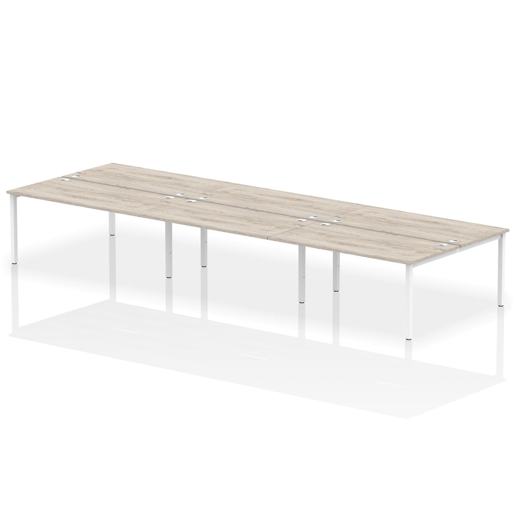 Office furniture impulse-b2b-6-person-bench-desk Dynamic  Grey Oak Desk Colour 360 Wide