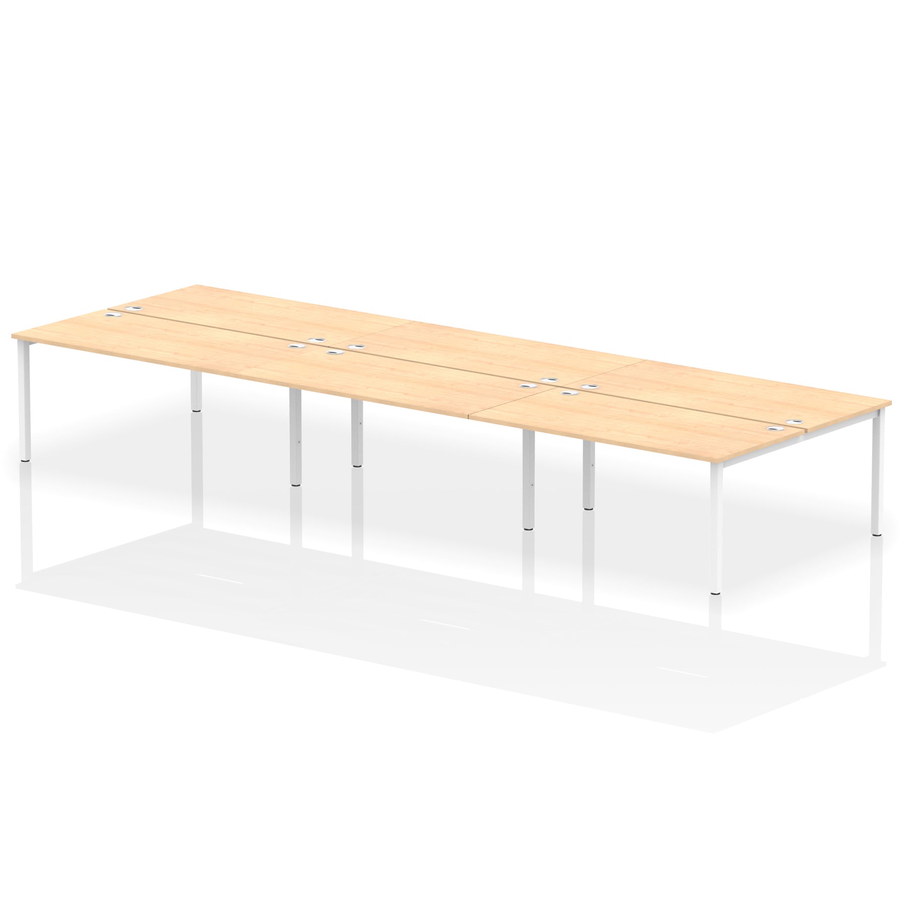 Office furniture impulse-b2b-6-person-bench-desk Dynamic  Grey Oak Desk Colour 420 Wide