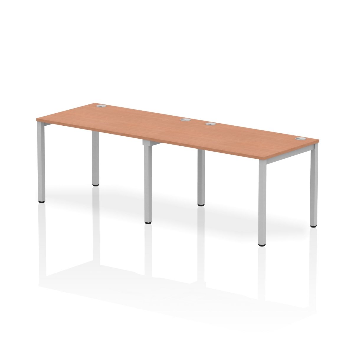Office Desk Impulse  Single Row 2 Person Bench Desk Beech Desk Colour 2400 Wide