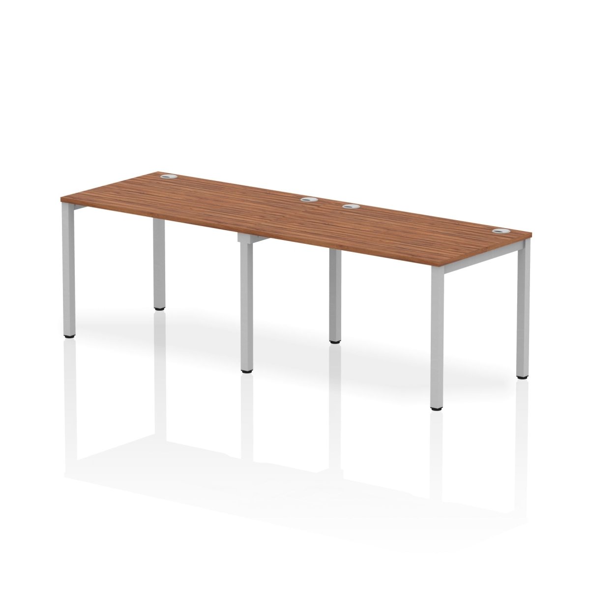 Office furniture impulse-single-row-2-person-bench-desk Dynamic  Walnut Desk Colour 240 Wide