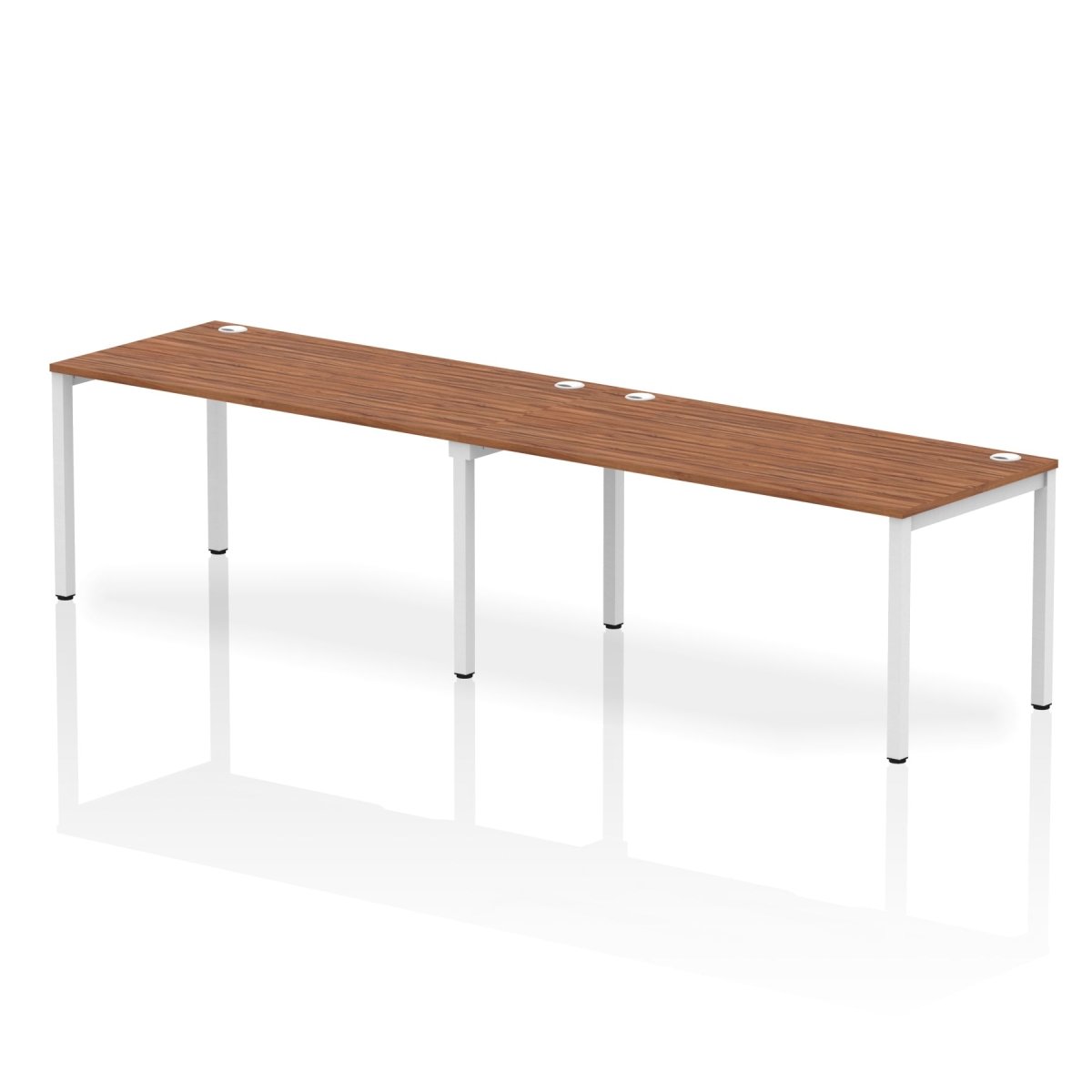 Office furniture impulse-single-row-2-person-bench-desk Dynamic  Walnut Desk Colour 320 Wide