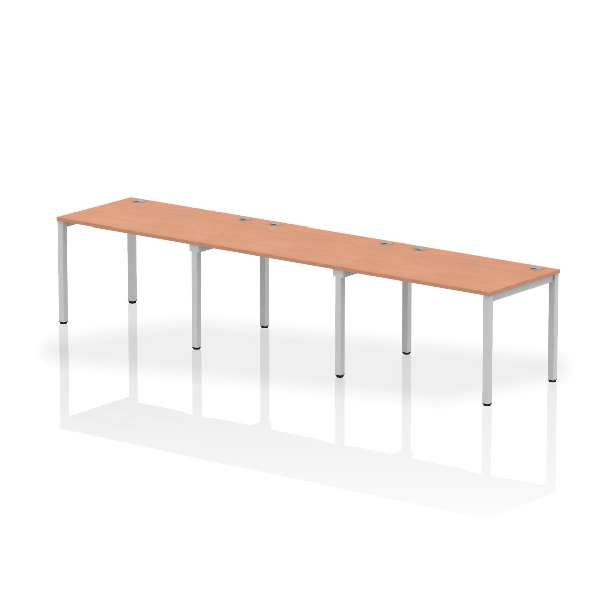 Office Desk Impulse  Single Row 3 Person Bench Desk Beech Desk Colour 360 Wide