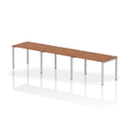 Office furniture impulse-single-row-3-person-bench-desk Dynamic  Walnut Desk Colour 360 Wide