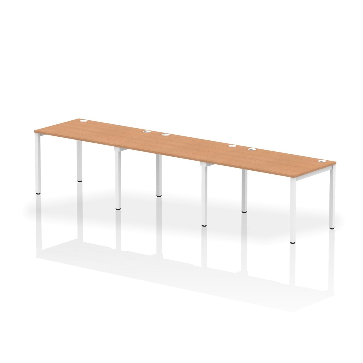 Office furniture impulse-single-row-3-person-bench-desk Dynamic  Oak Desk Colour 360 Wide