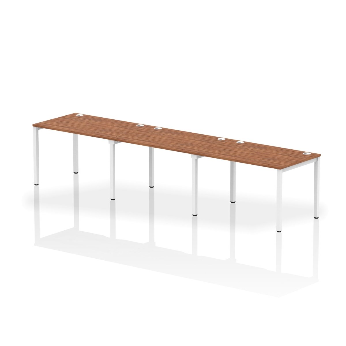 Office furniture impulse-single-row-3-person-bench-desk Dynamic  Walnut Desk Colour 360 Wide