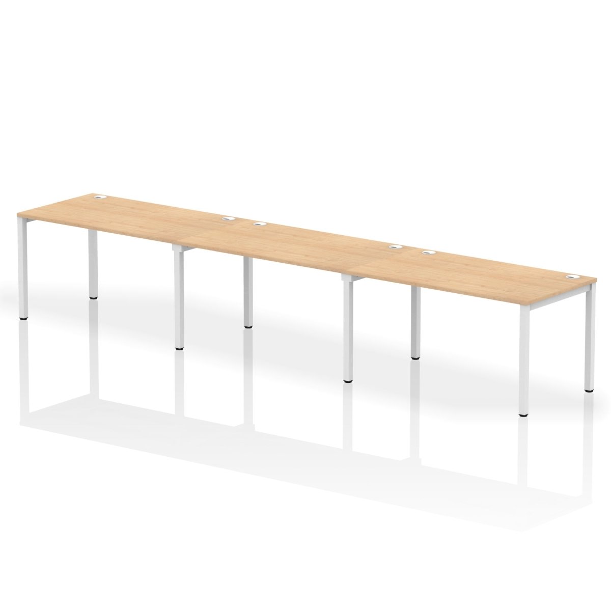 Office furniture impulse-single-row-3-person-bench-desk Dynamic  Maple Desk Colour 420 Wide