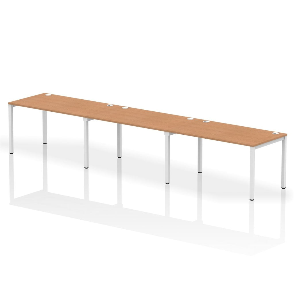 Office furniture impulse-single-row-3-person-bench-desk Dynamic  Oak Desk Colour 420 Wide
