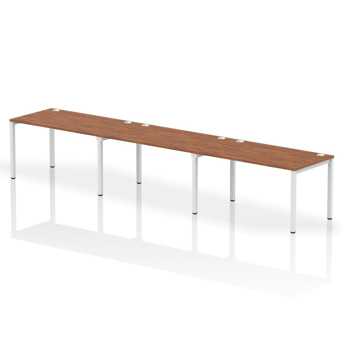 Office furniture impulse-single-row-3-person-bench-desk Dynamic  Walnut Desk Colour 420 Wide