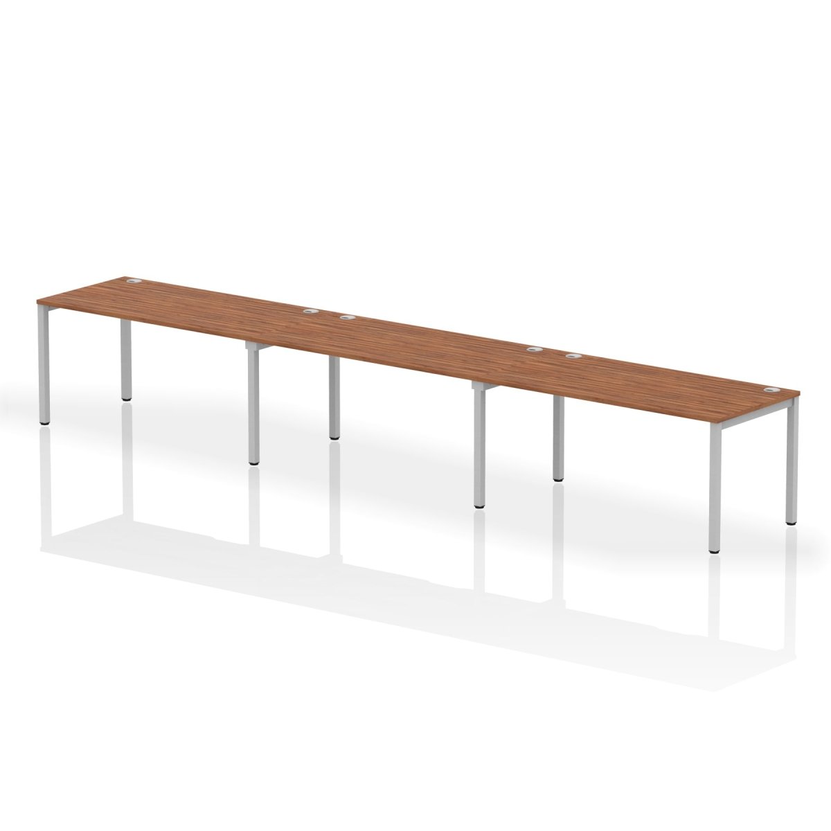 Office furniture impulse-single-row-3-person-bench-desk Dynamic  Walnut Desk Colour 480 Wide