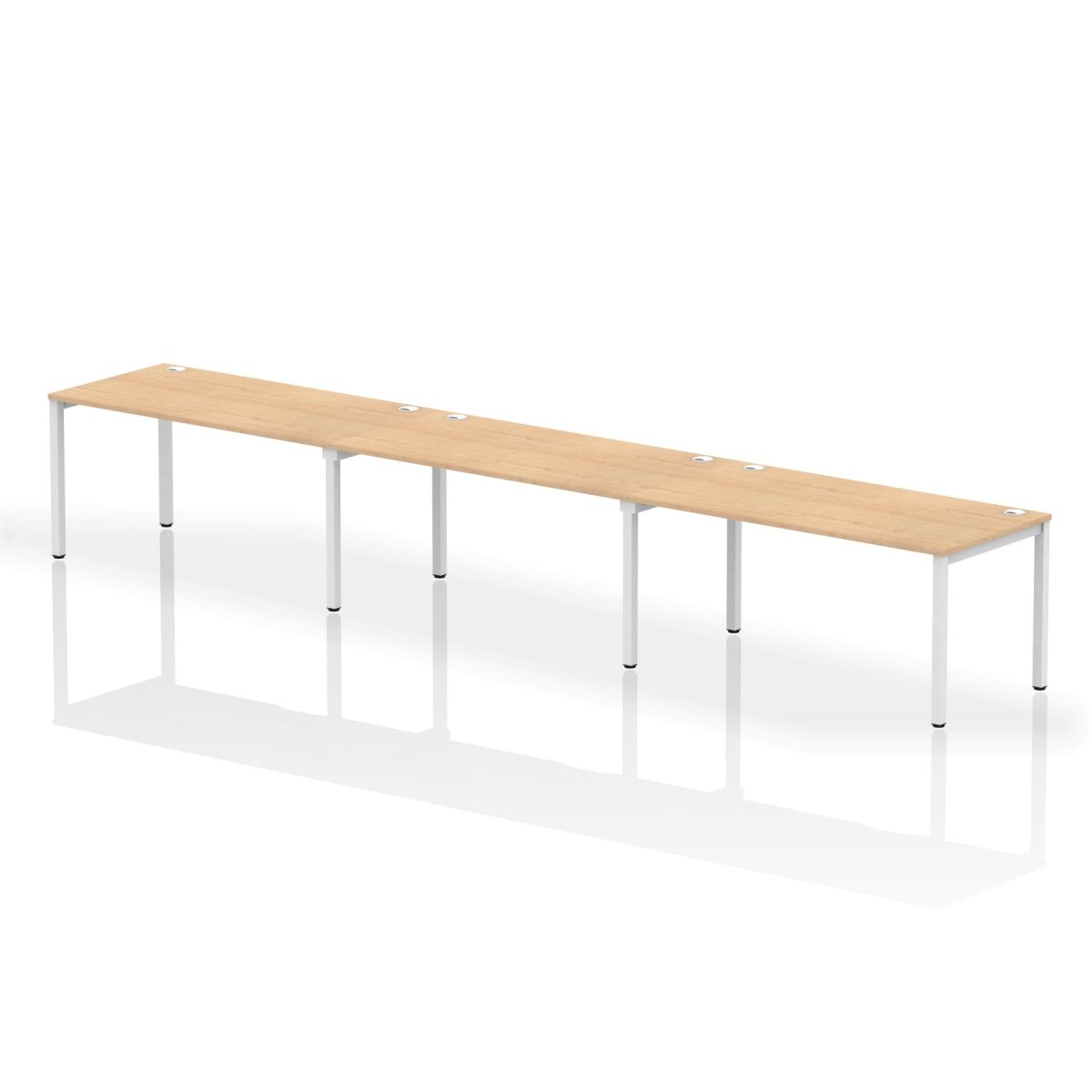 Office furniture impulse-single-row-3-person-bench-desk Dynamic  Maple Desk Colour 480 Wide