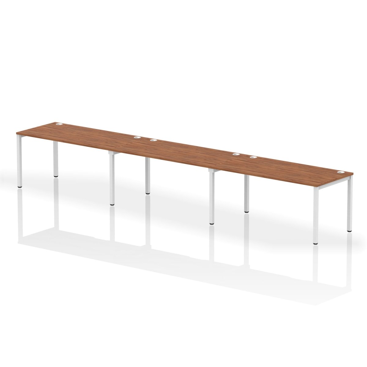 Office furniture impulse-single-row-3-person-bench-desk Dynamic  Walnut Desk Colour 480 Wide