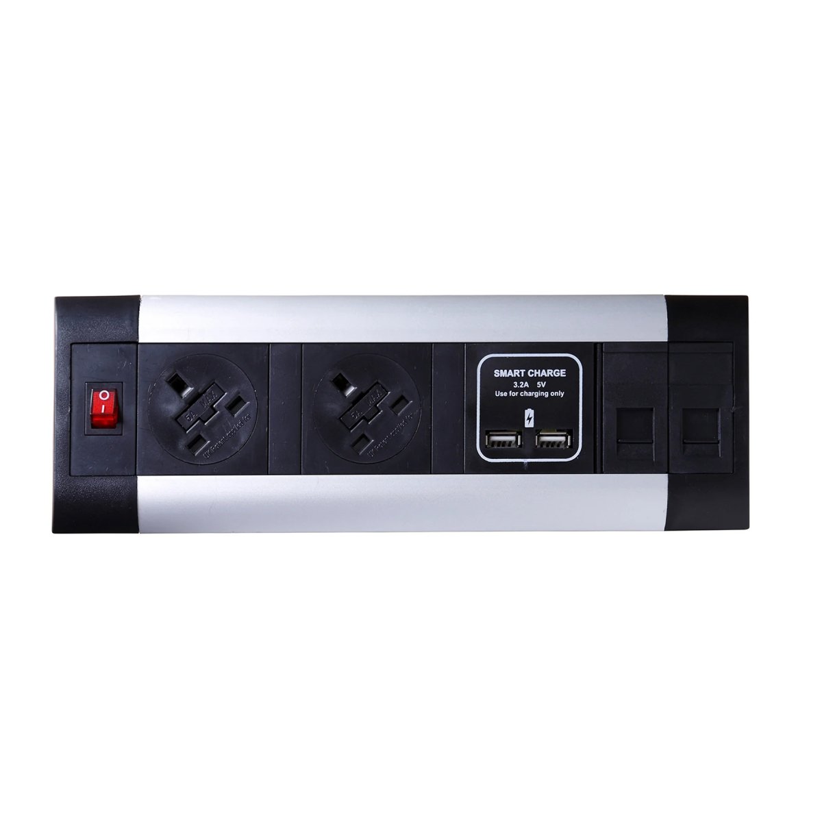 Sockets Cable Leads Impusle Desktop Module 2 x 5A UK Sockets, 1 x Neon Switch, 1 x 500mm