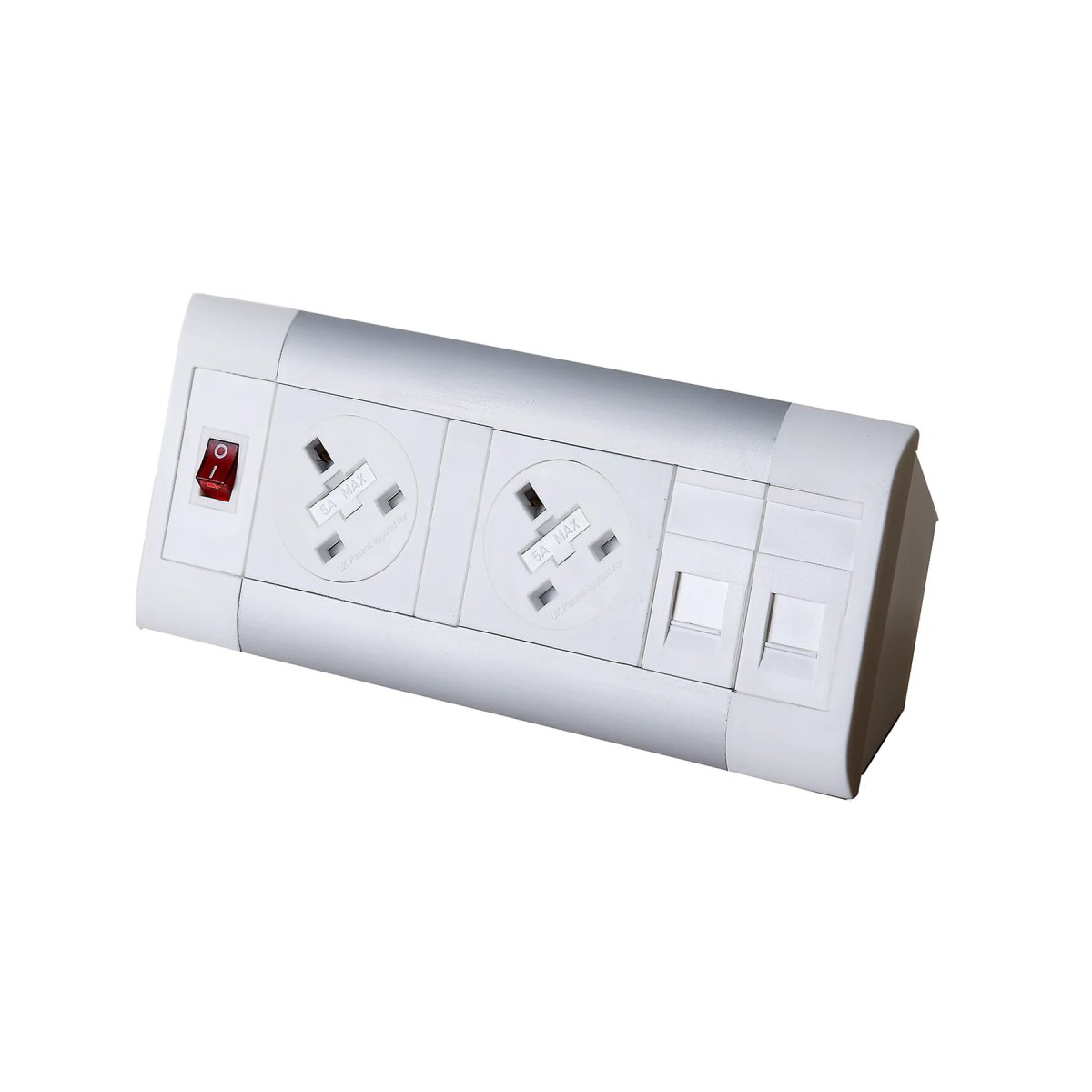 Sockets Cable Leads Impusle Desktop Module 2 x 5A UK Sockets, 1 x Neon Switch, 1 x 500mm