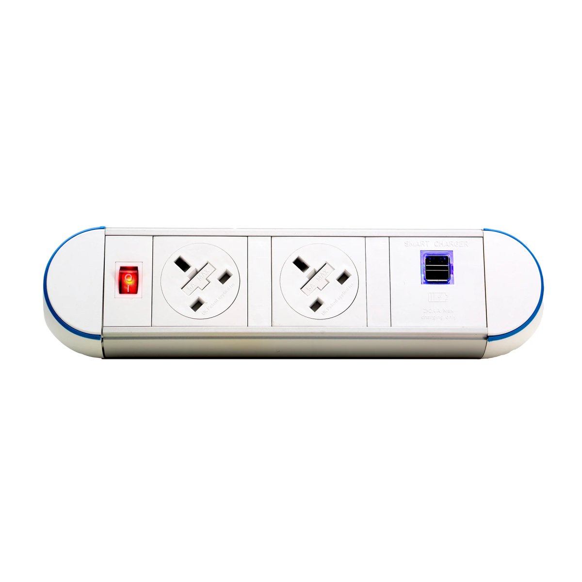 Sockets Cable Leads Impusle Desktop Module 2 x 5A UK Sockets, 1 x Neon Switch, 1 x 500mm
