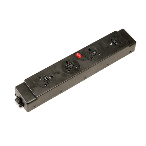 Accessory for Desk Impulse  Pop-Up Module 2 x UK Sockets, 1 x Neon Switch, 1 x 500mm Lead to 3 Pole Connector in Grey
