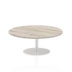 Office furniture italia-round-poseur-table Dynamic  Grey Oak 120 Wide 725mm High