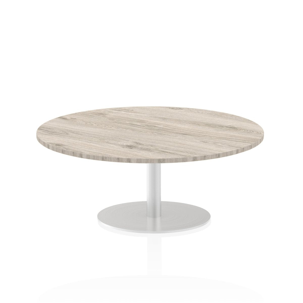 Office furniture italia-round-poseur-table Dynamic  Grey Oak 120 Wide 725mm High