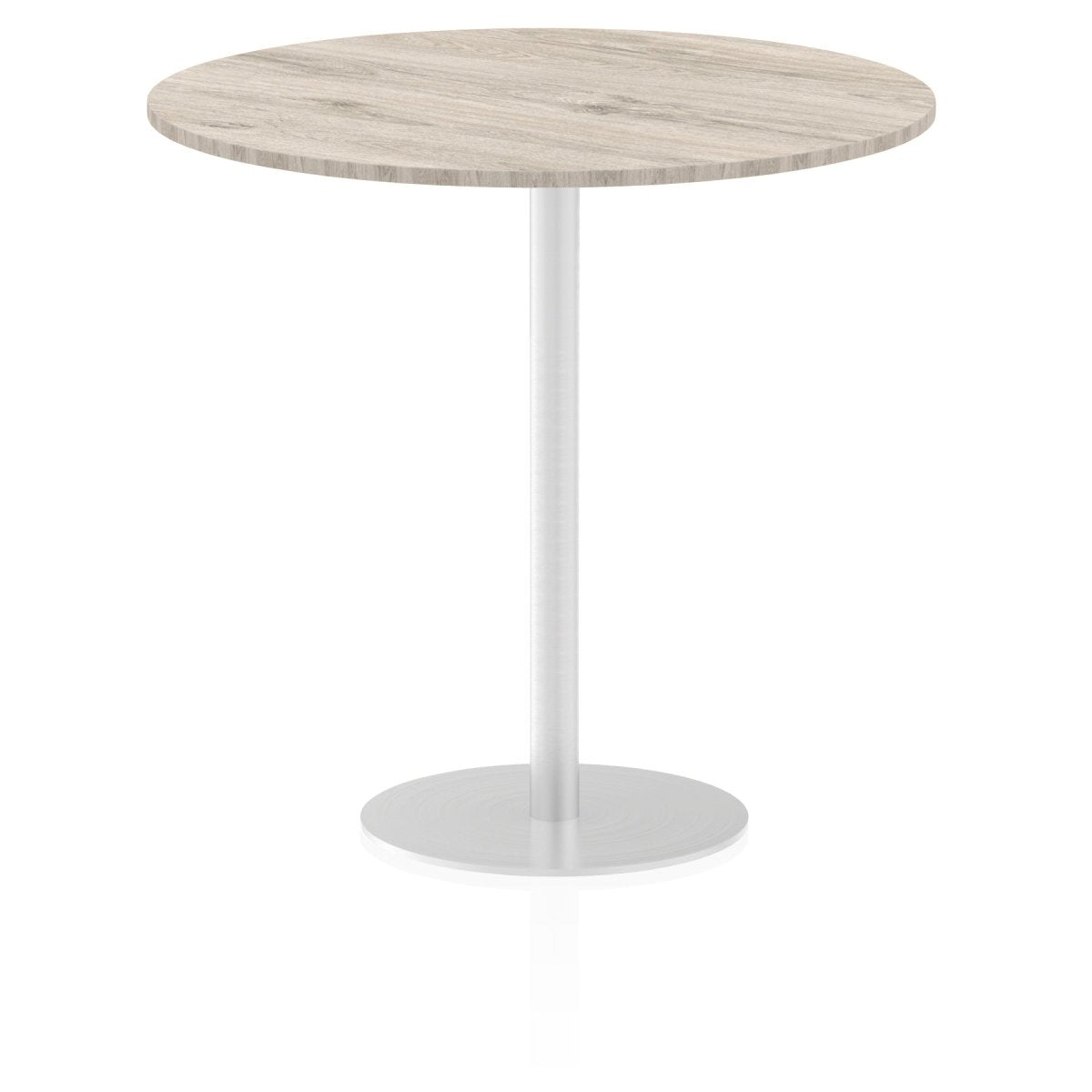 Office furniture italia-round-poseur-table Dynamic  Grey Oak 120 Wide 475mm High