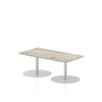Office furniture italia-slimline-rectangular-poseur-table Dynamic  Grey Oak 120 Wide 725mm High