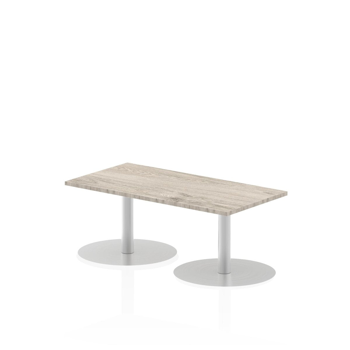 Office furniture italia-slimline-rectangular-poseur-table Dynamic  Grey Oak 120 Wide 725mm High