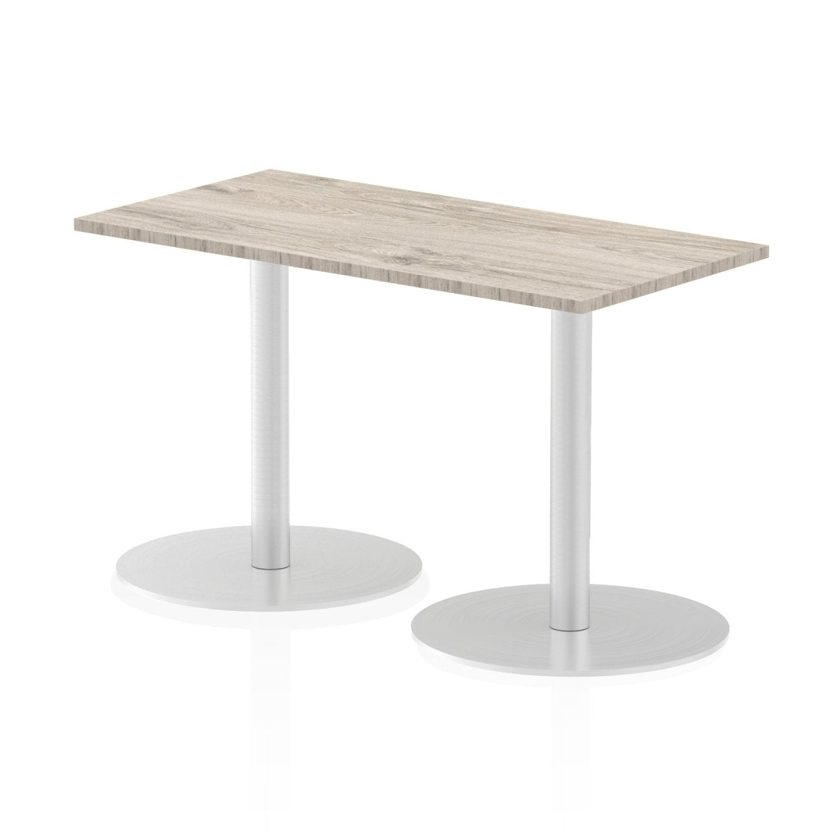 Office furniture italia-slimline-rectangular-poseur-table Dynamic  Grey Oak 120 Wide 1145mm High