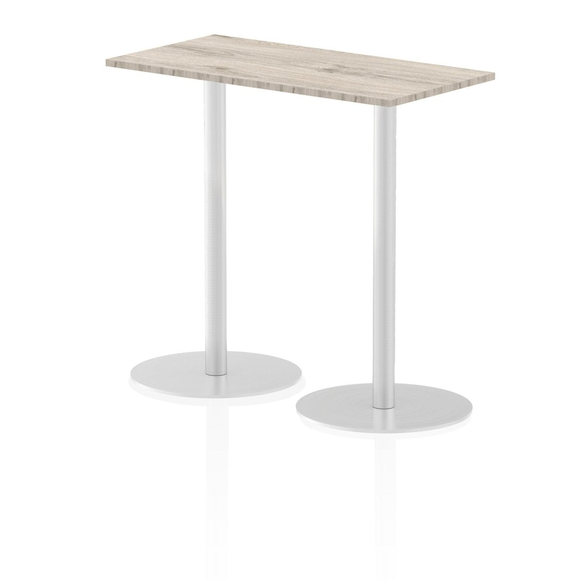 Office furniture italia-slimline-rectangular-poseur-table Dynamic  Grey Oak 120 Wide 475mm High