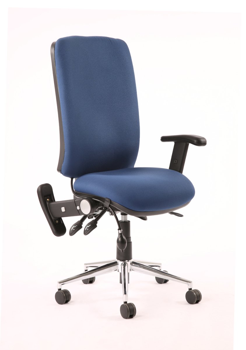 chiro-high-back-operator-chair Dynamic  Bespoke Ginseng Chilli  With Height Adjustable Arms Matching Bespoke Colour