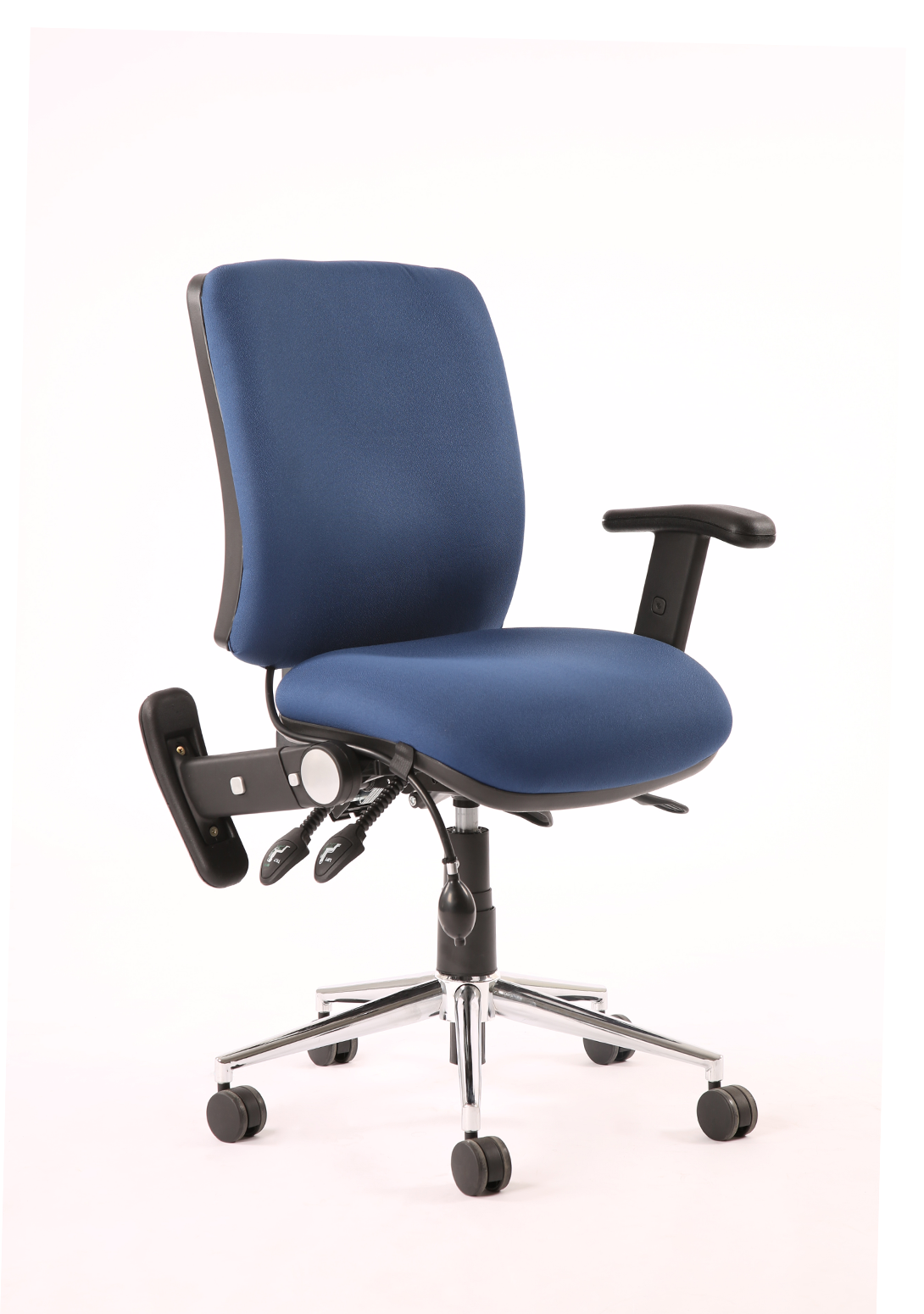 chiro-medium-back-operator-chair Dynamic  Bespoke Tabasco Orange  With Height Adjustable Arms Matching Bespoke Colour