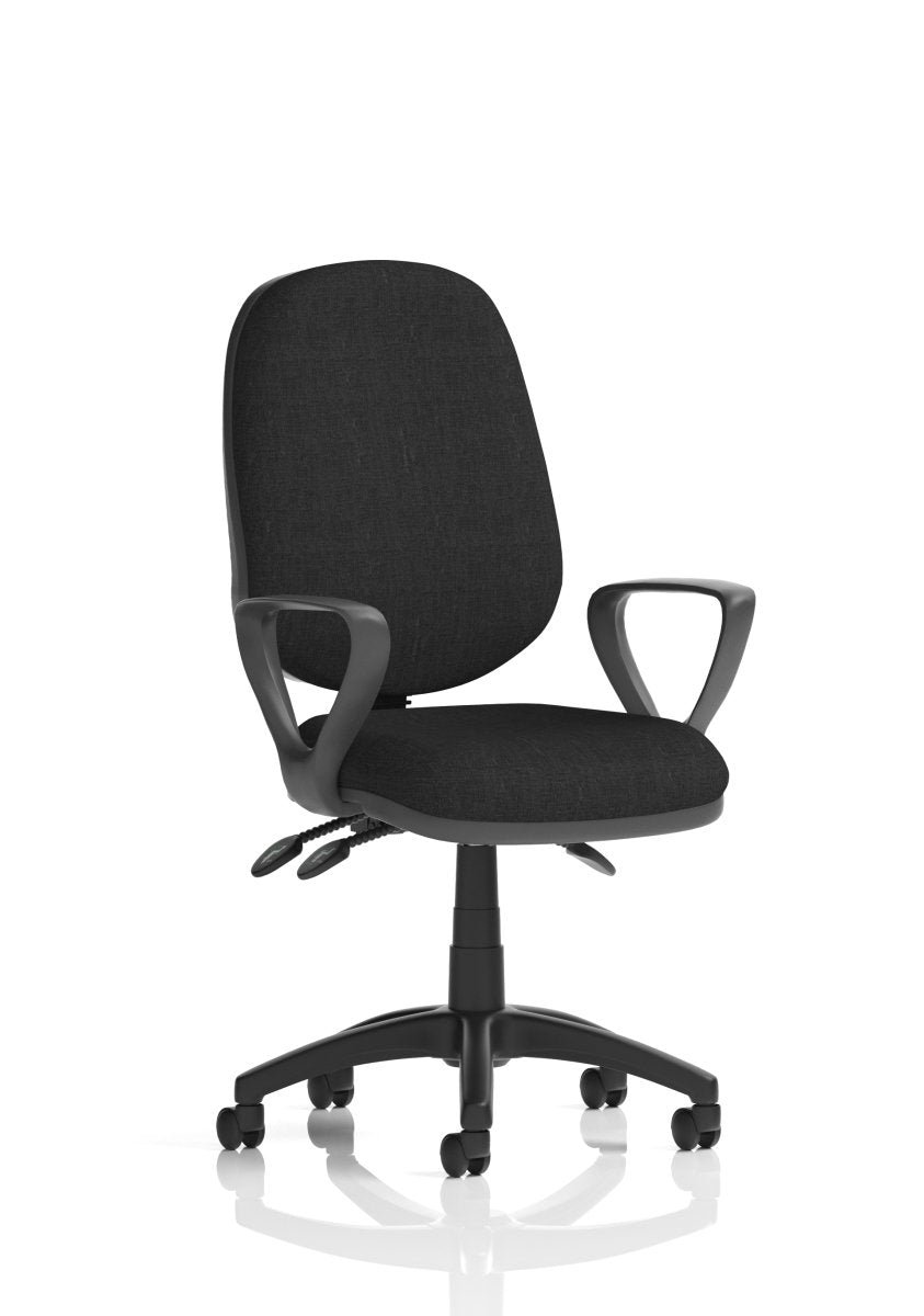 Task Operator Office Chair Eclipse Plus III Medium Back  Black Fabric  Matching Bespoke Colour None