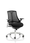 Office furniture flex-task-operator-chair-white-frame Dynamic  Black Colour White 