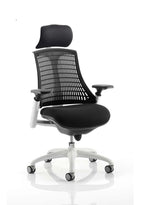 Office furniture flex-task-operator-chair-white-frame Dynamic  Black Colour White 