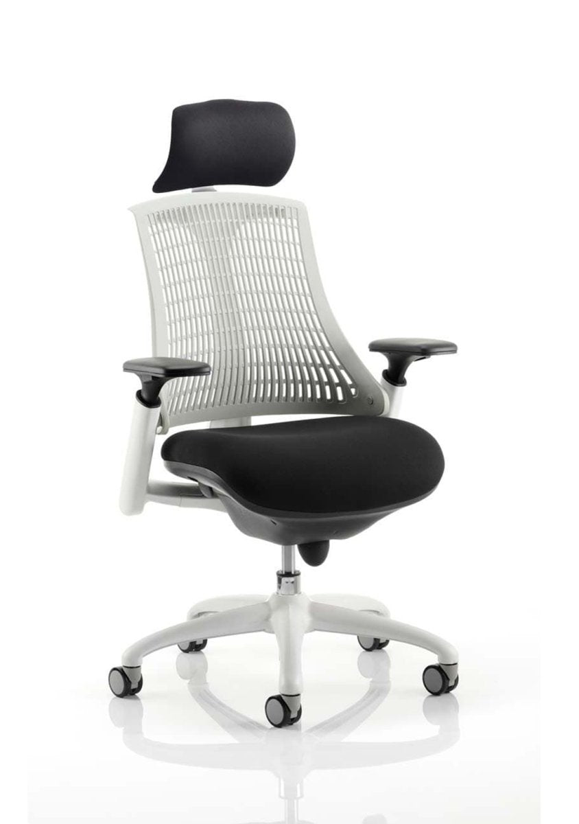 Office furniture flex-task-operator-chair-white-frame Dynamic  Black Colour Red 