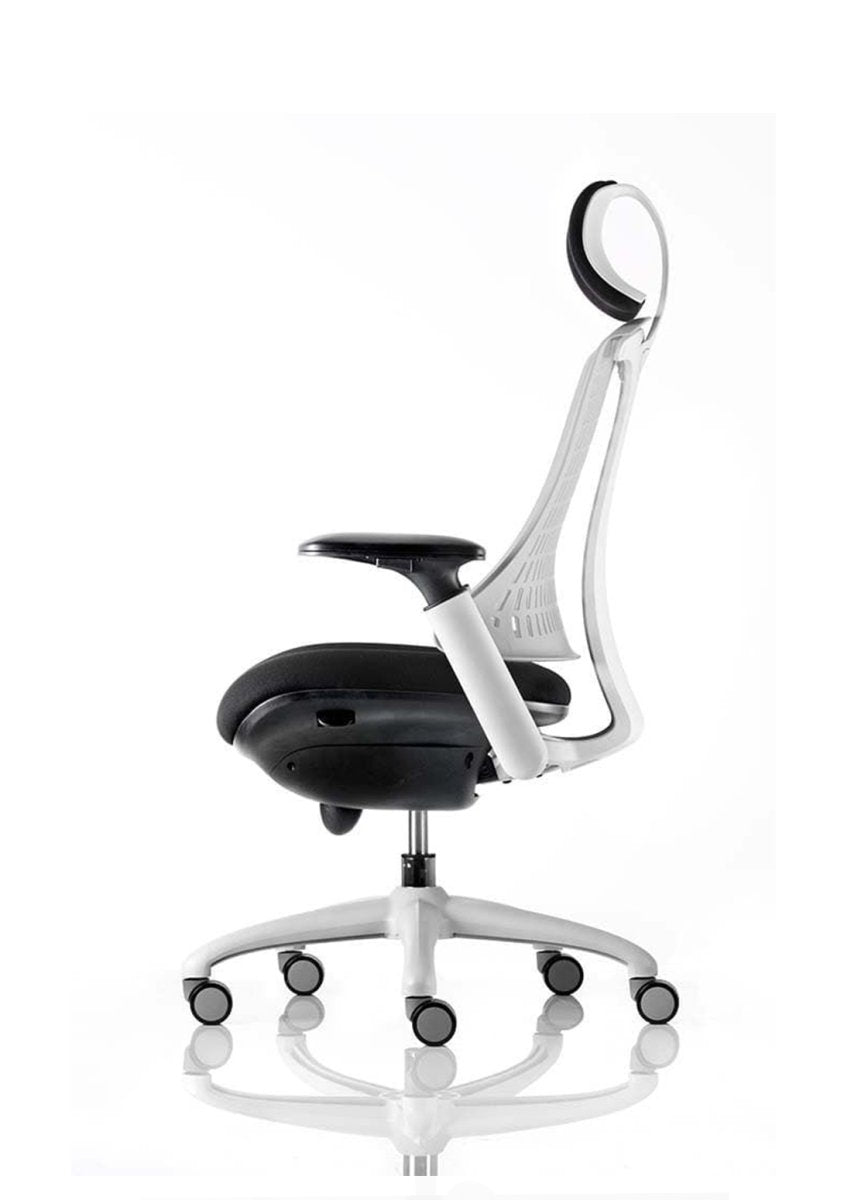 Office furniture flex-task-operator-chair-white-frame Dynamic  Black Colour Green 