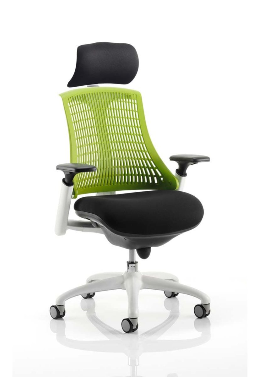 Office furniture flex-task-operator-chair-white-frame Dynamic  Black Colour Orange 