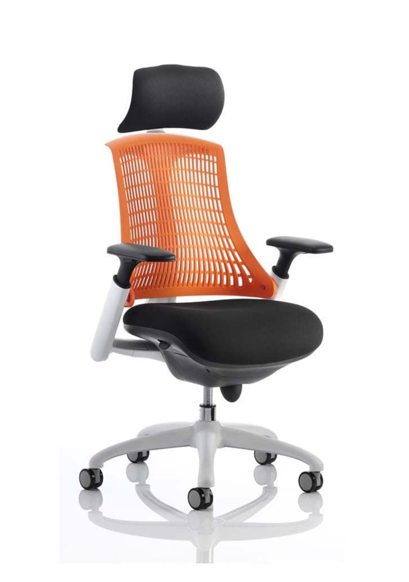 Office furniture flex-task-operator-chair-white-frame Dynamic  Black Colour Blue 