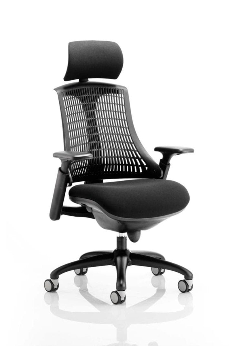 Office furniture flex-task-operator-chair-black-frame Dynamic  Bespoke Stevia Blue Colour Black 