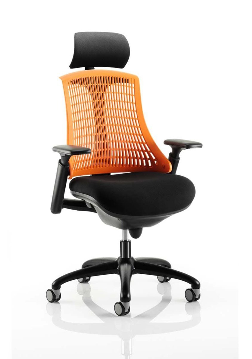 Office furniture flex-task-operator-chair-black-frame Dynamic  Bespoke Tabasco Orange Colour Black 
